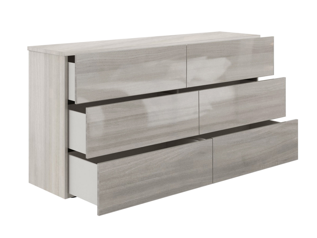 US-253DGROAK Ayla Dresser High Gloss, Light Gray Oak