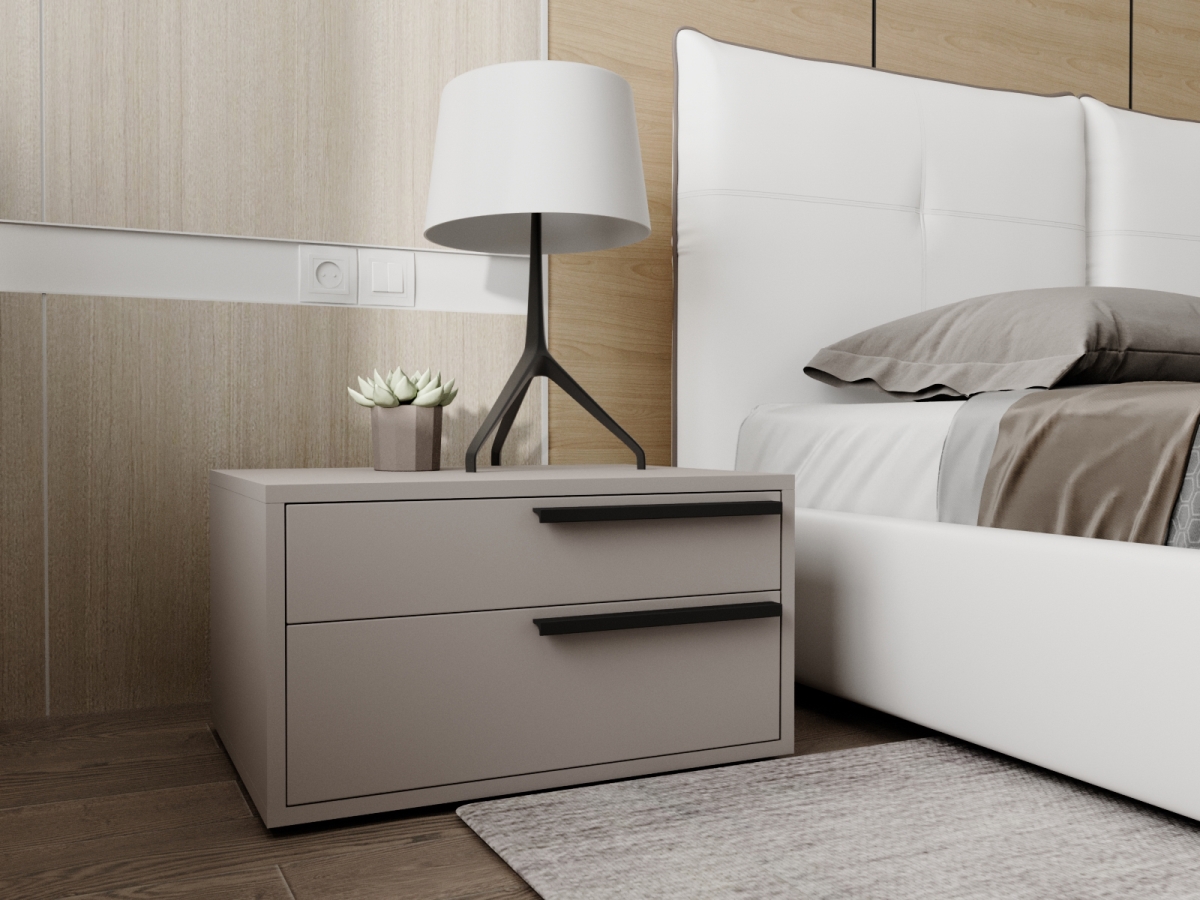 Picture of Casabianca Home US-250TPB-R Carter Right Nightstand Matte&#44; Taupe