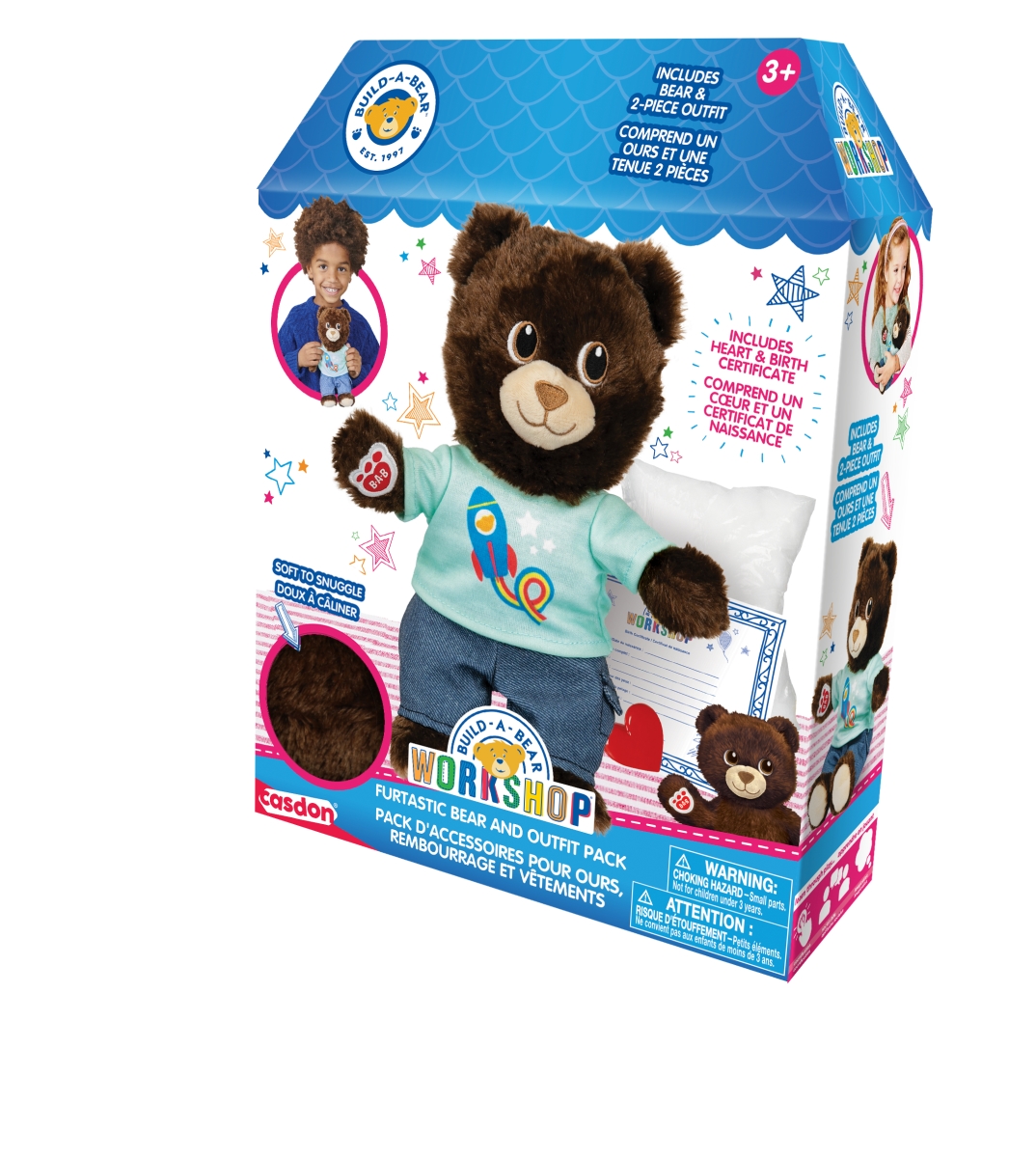 12150 Unisex Build a Bear Workshop Furtastic Bear & Outfit Pack - Style 2 Rocket