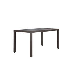 Picture of Baner Garden H101CH Outdoor Patio Resin Wicker Steel Rectangle Dining Table Furniture&#44; Chocolate - 57.1 x 30.3 x 28.5 in.
