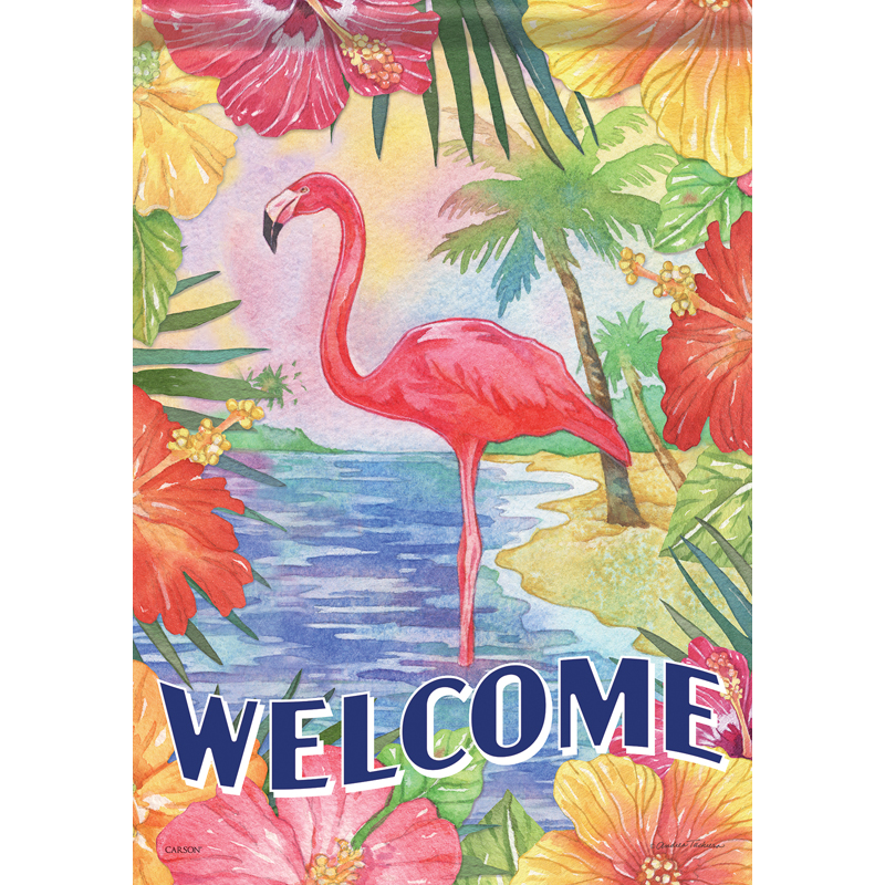 Carson 50962 Garden Flag - Tropical Flamingo