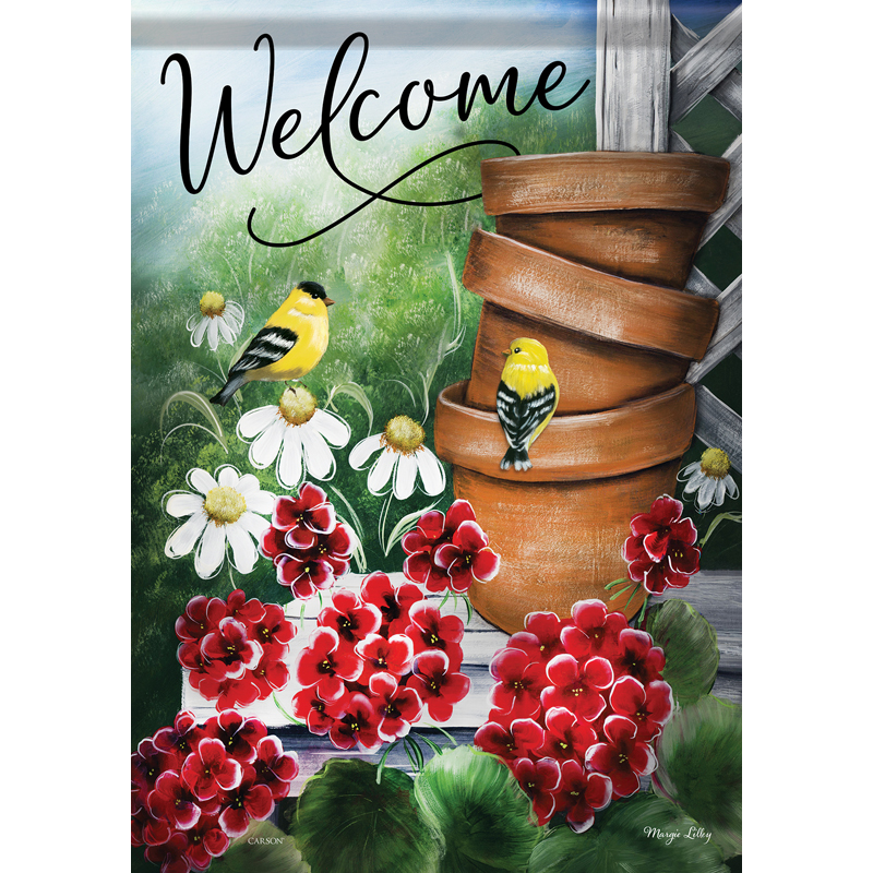 Carson 50989 Garden Flag - Summer Geranium Pots