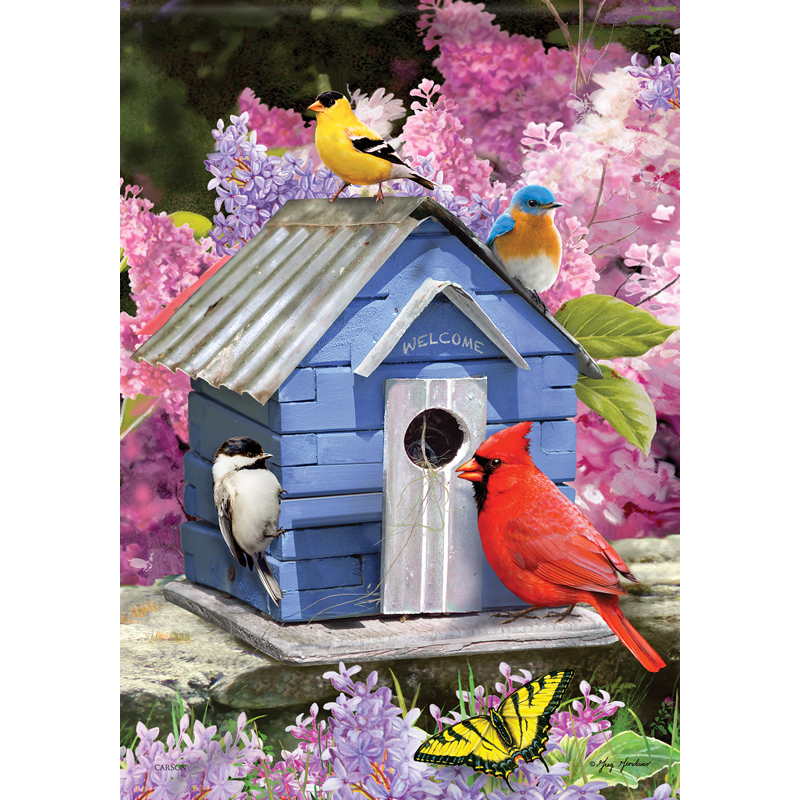 Carson 53000 Garden Flag - Bright Birdhouse