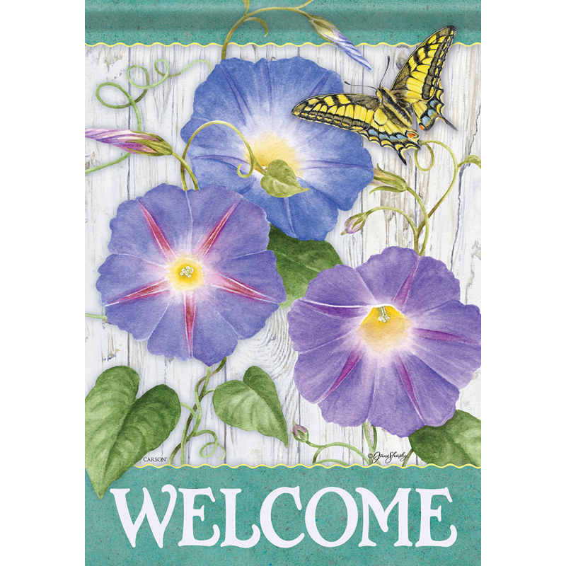 Carson 53002 Garden Flag - Morning Glory Welcome