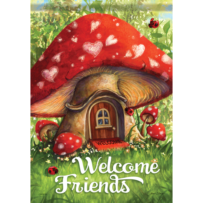 Carson 53014 Garden Flag - Mushroom House