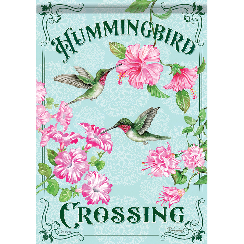 Carson 53034 Garden Flag - Gl Hummingbird Crossing