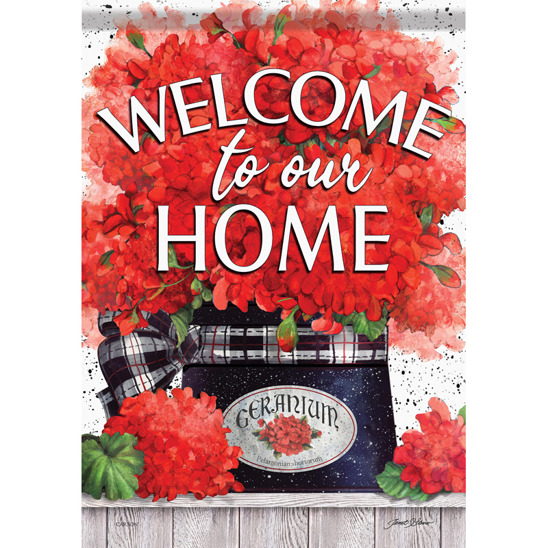 Carson 53036 Garden Flag - Geranium Joy