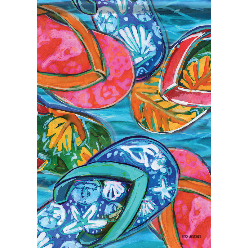 Carson 53039 Garden Flag - Flip Flop Summer