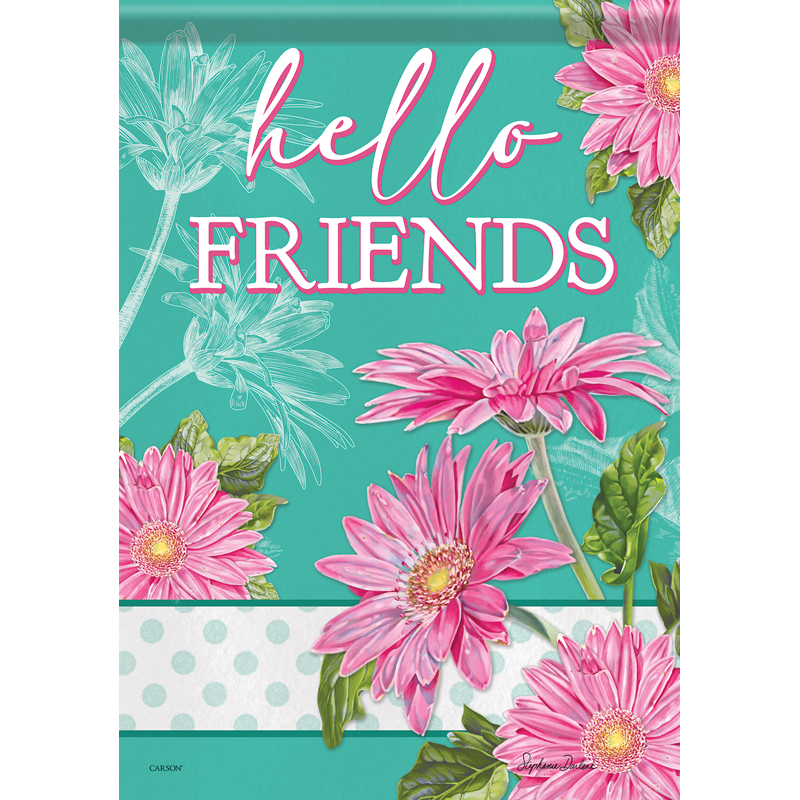 Carson 53041 Garden Flag - Pink Gerberas