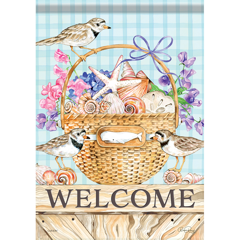 Carson 53061 Garden Flag - Coastal Basket