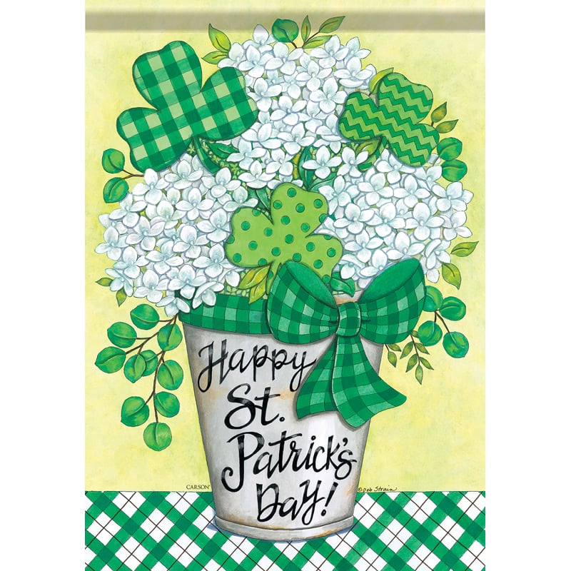 Carson 53065 St Patricks Day Bucket Garden Flag