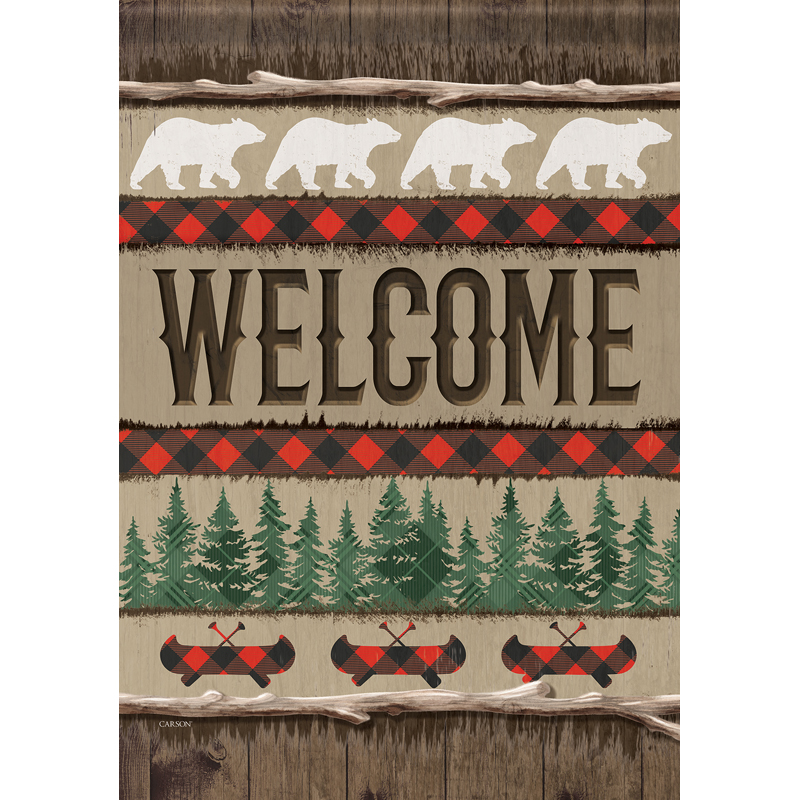 Carson 53073 Garden Flag - Lodge Welcome