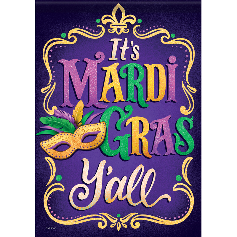 Carson 53075 Garden Flag - Mardi Gras