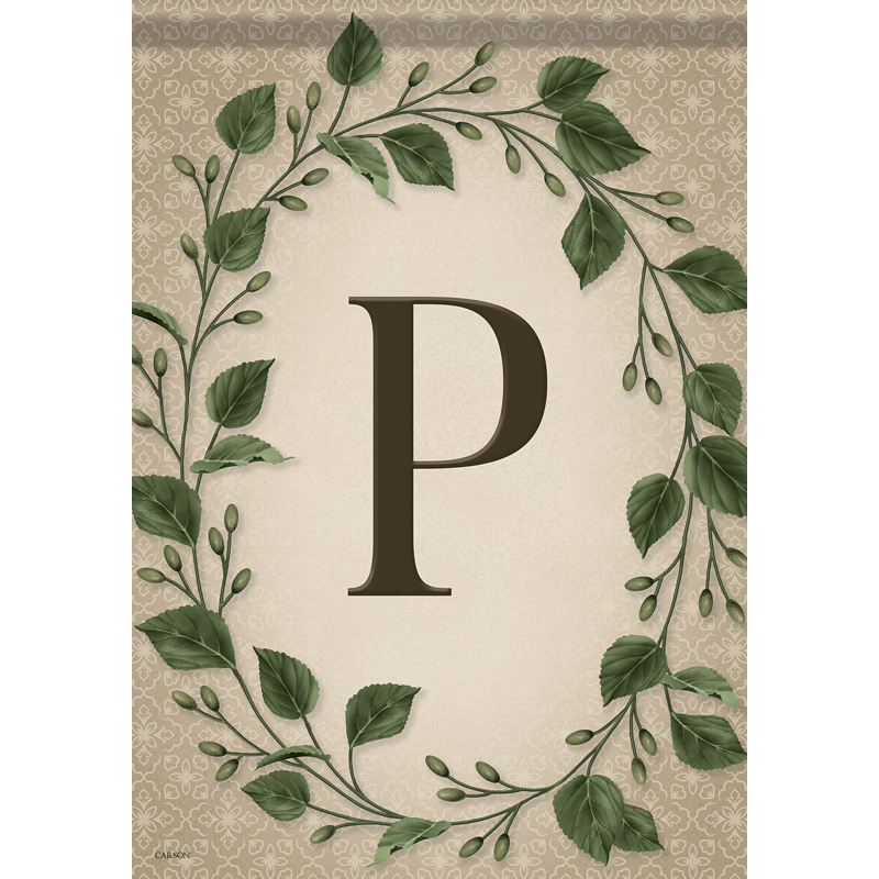Carson 53109 Garden Flag - Cl Wreath Mono P