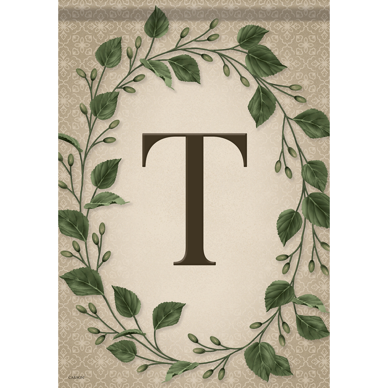 Carson 53112 Garden Flag - Cl Wreath Mono T