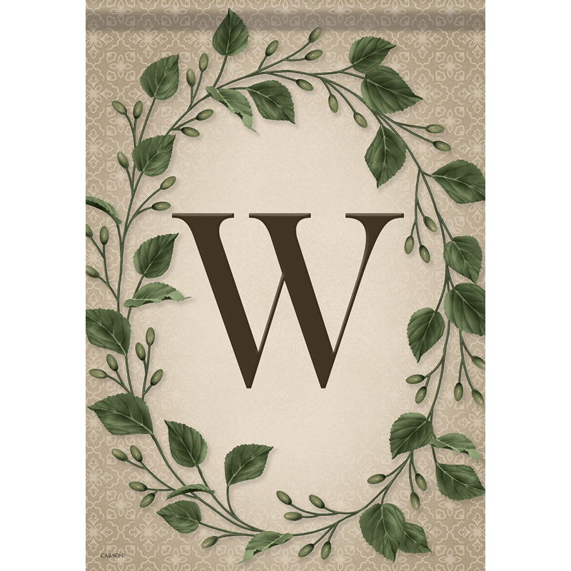 Carson 53113 Garden Flag - Cl Wreath Mono W