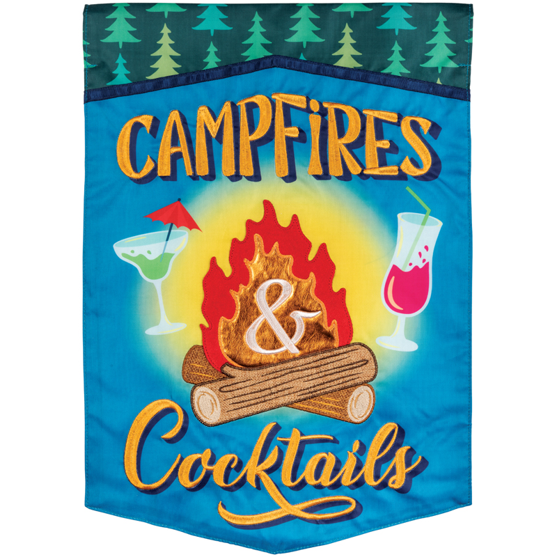 Carson 55594 Applique Garden Flag - Campfires & Cocktails