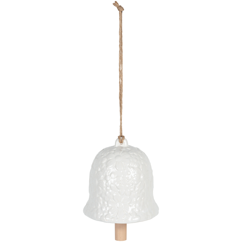 Carson 64246 White Floral Cermic Bell