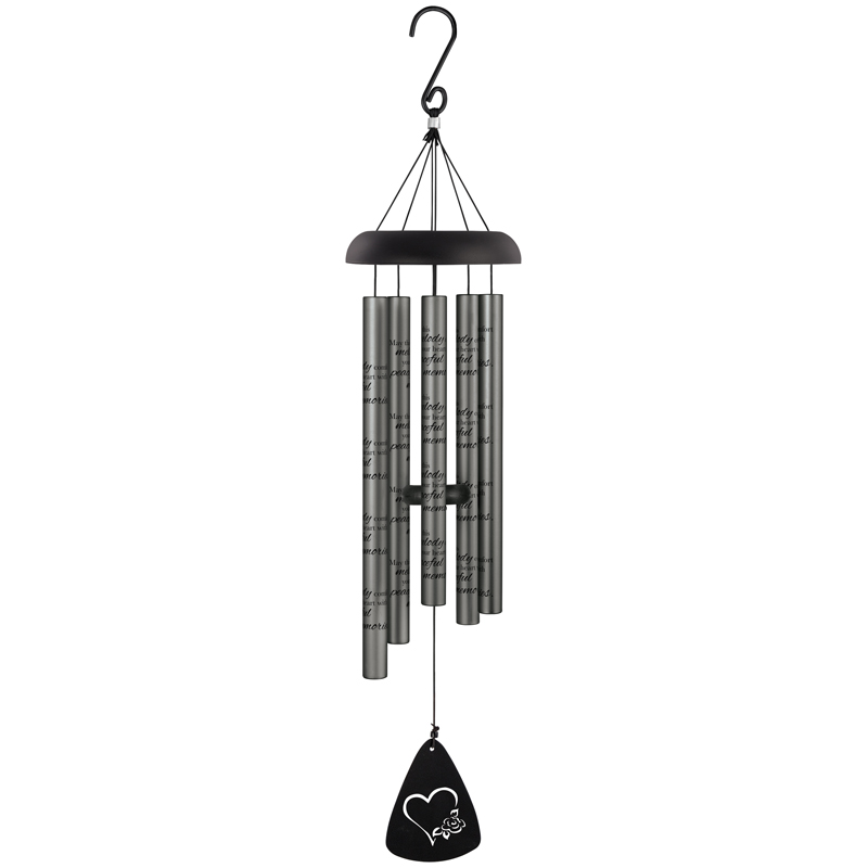 Carson 64890 30 in. Peaceful Memories Sonnet Chime, Charcoal