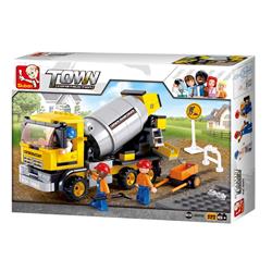 Construction Cement Mixer Truck Building Brick Kits (296 Pcs) -  Sluban, SL80787