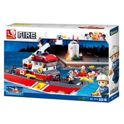 Picture of Sluban 630  Fireboat + Oil Tank Building Brick Kit (429 Pcs)