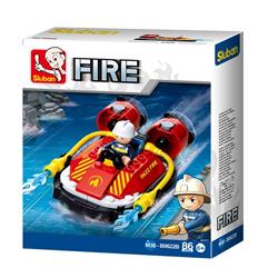 667741117307 Small Fireboat Building Brick Kit (86 pcs)