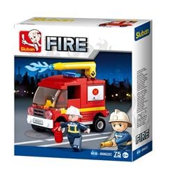 667741117314 Small Fire Truck Building Brick Kit (75 pcs)