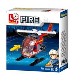 667741117321 Small Fire Helicopter Building Brick Kit (80 pcs)