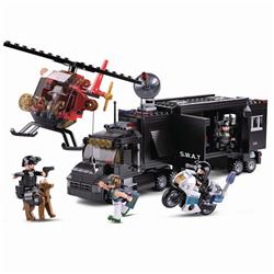 Police Command Vehicle Truck Building Brick Set (540 Pcs)