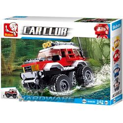 Car Club Red Offroad Jeep Building Brick Kit (145 pcs)