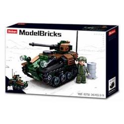 Model Bricks 2-in-1 Wiesel Armored Weapons Carrier Building Brick Kit, 245 Piece