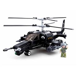 Model Bricks KA-50 Black Shark Helicopter Building Brick Kit, 333 Piece