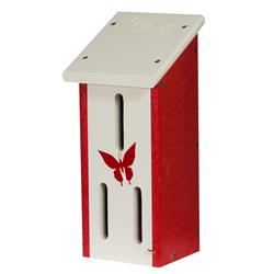 80PSBF Small Butterfly House, White & Bright Red