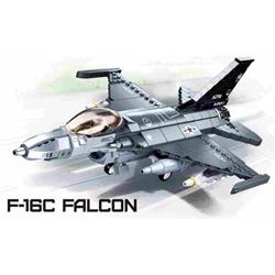Model Bricks F-16C Falcon Fighter Jet Building Brick Kit, 521 Piece