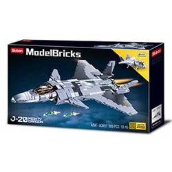 Picture of Texas Toy Distribution 931 J-20 Mighty Dragon 2-in-1 Fighter Jet Building Brick Kit (926 pcs)