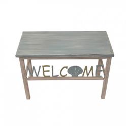 Picture of Coast Lamp Manufacturer 16-B29E Cottage & Summer Welcome Bench with Shell Accent