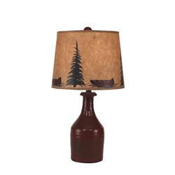 Picture of Coast Lamp Manufacturing 3606 SPTG SD-579RD Small Clay Jug Accent Lamp with Tree & Canoe Shade