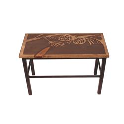 Picture of Coast Lamp Manufacturing WB35-24 BS-ST 24 in. Iron Bear & Tree Scene Bench- Burnt Sienna