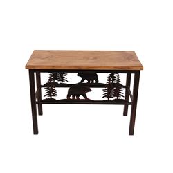 Picture of Coast Lamp Manufacturing WB35-24 KD-ST 24 in. Iron Bear & Tree Scene Bench- Kodiak