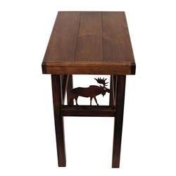 Picture of Coast Lamp Manufacturer 17-RA2B Rectangluar End Table with Moose & Feather Tree Accent