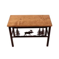 Picture of Coast Lamp Manufacturer 17-RA2D 24 in. Iron Moose Scene Bench