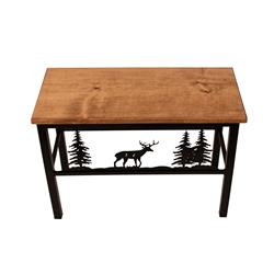 Picture of Coast Lamp Manufacturer 17-RA3E 24 in. Iron Deer Scene Bench