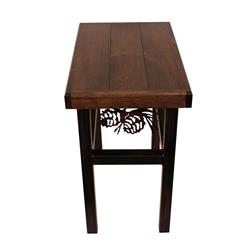 Picture of Coast Lamp Manufacturer 17-RA5A Rectangle End Table with Pine Cone Accent