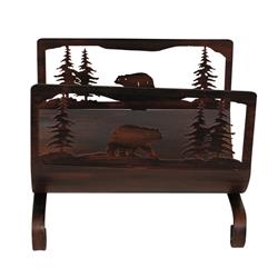 Picture of Coast Lamp Manufacturer 17-RA40A Bear Scene Wood Holder