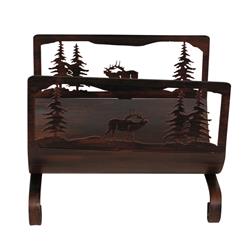 Picture of Coast Lamp Manufacturer 17-RA41B Elk Scene Wood Holder