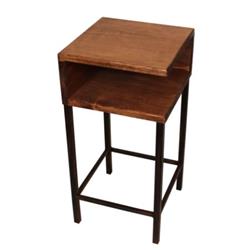 Picture of Coast Lamp SDT-03 BS-ST Burnt Sienna & Stain Wooden Drink Table with Iron Base & Shelf