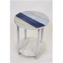 Picture of Coast Lamp RDET-05 CT-NAU 17 in. Round Iron End Table With Shelf & Nautical Striped Top