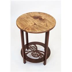 Picture of Coast Lamp RDET-26 BS-ST 17 in. Round Iron End Table With Pine Cone Shelf