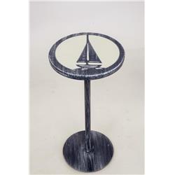 Picture of Coast Lamp RDWDT-47 WNV-WNV-CT 10 in. Round Drink Table With Etched Sailboat Top