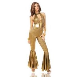 Picture of Costume Culture 48552-2 Womens Disco Diva Gold Costume, Medium